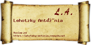 Lehotzky Antónia névjegykártya